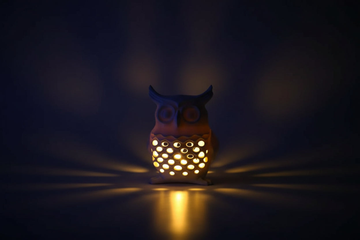 Owl Tea Light Lamp